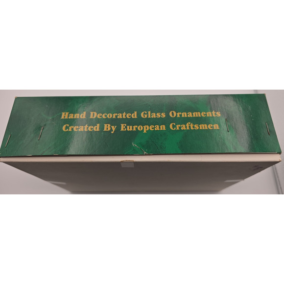 VTG Hand Decorated Commodore Teardrop Silver & Gold Glass Ornaments Romania - Picture 3 of 5